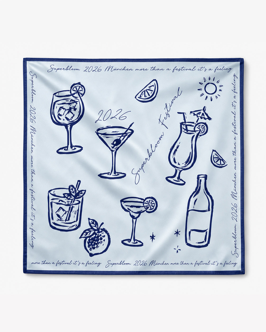 Superbloom Satin Bandana Blue